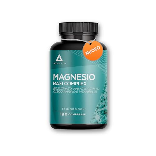 Immagine prodotto: Magnesio Completo Compresse 180giorni- 4 Magnesio+ Vitamina B6- Citrato e Bisglicinato+ Malato+ Ossido marino+ Vitamina B6- Stanchezza, Articolazioni e muscoli- Magnesium Complex- Donna Uomo