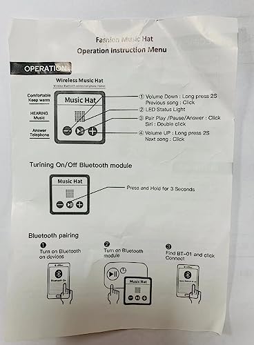 Regalo Uomo Donna Cappello Bluetooth Berretto Sci