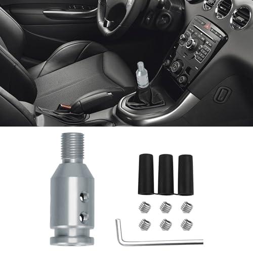 deemars Adaptador Pomo Cambio Automático Universal, Adaptador de Pomo de Cambio de Aleación de Aluminio, Adaptador de Pomo de Palanca de Cambios para Cambio Manual sin Rosca M12x1.25 (Plata)