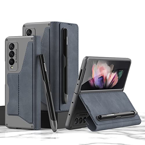 Housse cuir Samsung Z Fold 3 avec porte-stylo amovible pour travailler en déplacement