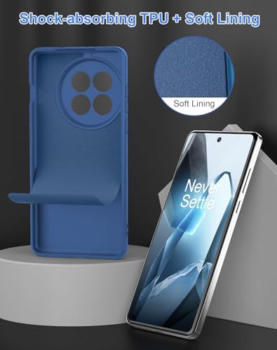 Image of DIZORO Compatible with OnePlus 13r 5G Back Cover with Upgraded Square Edges for Camera Protection Shockproof Flexible Matte Liquid Silicone Mobile Phone Case (Navy)