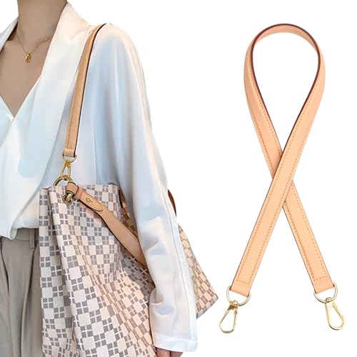 Image of Genuine Vachetta Leather Shoulder Bag Strap Replacement for Graceful Tote Bag(APRICOT-Width:0.7in&Length:27.5in)