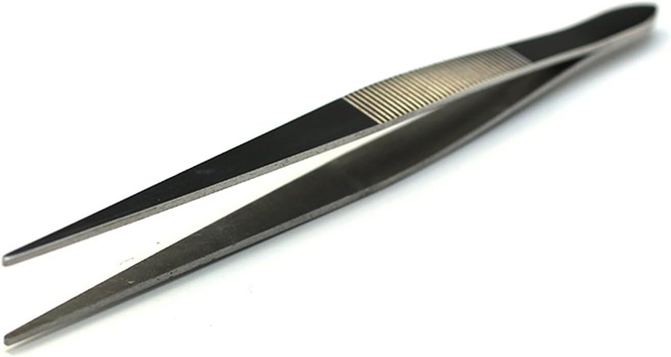 INLIMA Tweezers Tweezer Set Stainless Steel Jewelry Clock Manufacturer Electronic Assembly DIY Hand Tool Set (Color : Silver01)