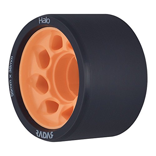Riedell Halo Wheels - Roller Skate Wheels - 4 Pack of 38mm x 59mm Wheels | Orange 86A