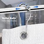 12Pcs Rustproof Shower Curtain Rings Hooks, Resistant Metal Heavy Duty Roller Shower Hooks for Bathroom Shower Rods Curtains Liners, Polished Chrome