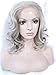 IMSTYLE Charming Medium Length Wavy Drag Queens Gray Synthetic Lace Front Wig