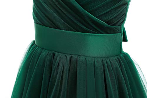 Image of Glamulice Flower Girls Spaghetti Strap Tulle Dress Long A Line Wedding Pageant Dresses Princess Birthday Party Ball Gown