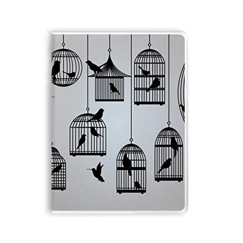 Cahier illustration birds cage silhouette avec couverture souple pour journal intime