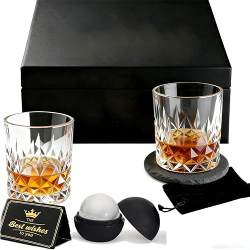 Old Fashioned Whiskey Glasses Set with Stones