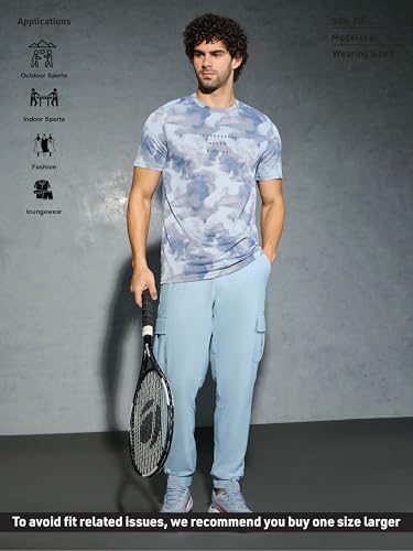 Image of TECHNOSPORT Men's Regular Fit Half Sleeve Crew Neck T-Shirt, TECHNOCOOL+ Quick Dry Moisture Wicking Stretchable Sports Gym and Casual Wear
