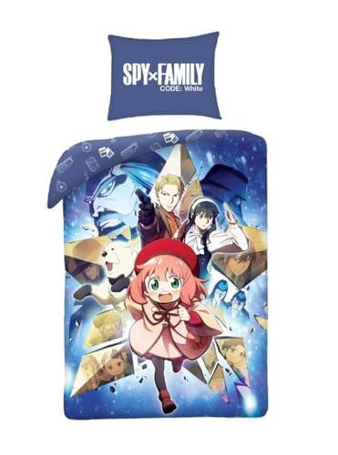 Halantex Spy X Family Starlight Anya - Juego de Funda nórdica de 140 x 200 cm con Funda de Almohada de 70 x 90 cm, 100% poliéster, Multicolor
