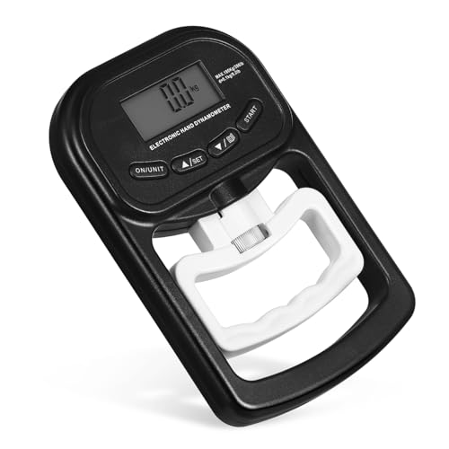 BESTonZON Grip Strength Tester Training Grips Grip Strength Strength Measurement Meter Digital Hand Dynamometer Hand Grip Strengthener Hand Grip Measurement Tool Grip Tester Black Plastic
