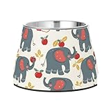 Elephants Fruits Erhöhter Futternapf für Hunde, 540 ml, Futternapf, Edelstahl, rutschfest, hohe Kapazität, Katzennapf