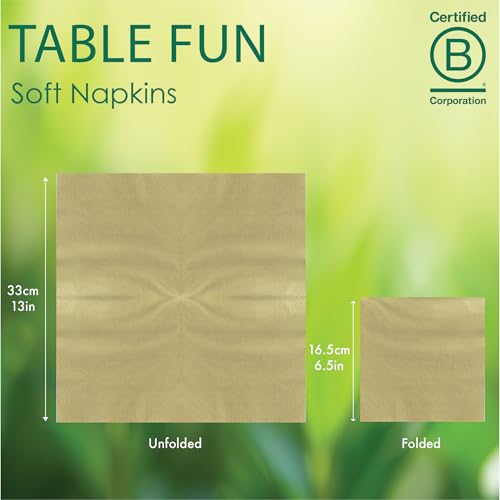 Miniatura 3 de Talking Tables 100 X Servilletas Desechables De Papel Dorado Suave, Paquete A Granel Para Fiestas De Cumpleaños, Bodas, Despedidas De Soltera, Navidad, Fabricadas En La Ue, 2 Capas, 33 Cm