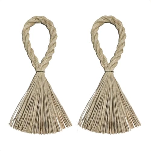 ILLIDAN 正月飾り しめ縄 飾り 長さ24CM/30CM/32CM おしゃれ 玄関 リース ドア飾り 注連縄 〆縄 神具 鳥居 縄職人手造り 神棚用 謹賀新年 DIY (9×32CM 2枚)