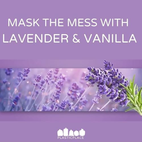 Image of Plasticplace White Drawstring Lavender and Soft Vanilla Scented Garbage Can Liners, Compatible with Code H (200 Count), 8-9 Gallon / 30-35 Liter, 18.5 inch x 28