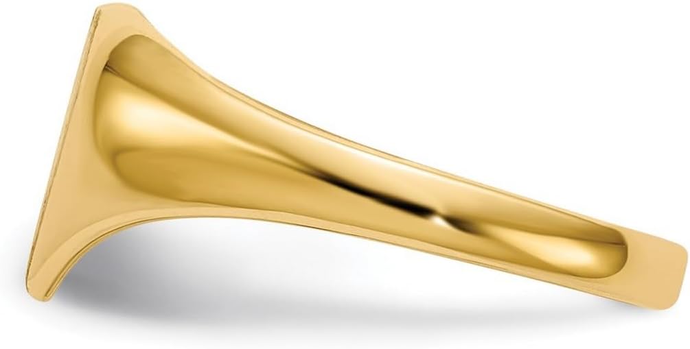 JewelryWeb 14k Yellow Gold Polished Solid Back Signet Ring Size 5 Ring for Women - Image 4