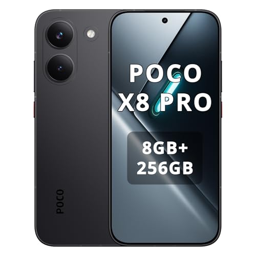 XIAOMI Poco X8 Pro Smartphone 8 GB + 256 GB, procesador Dimensity 8500 Ultra, batería de 6500 mAh, pantalla AMOLED ultra brillante, cámara principal Sony IMX882 de 50 MP con OIS, color negro
