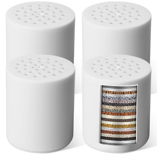 4 filtros de ducha universales de 22 niveles, filtro de ducha, descalcificador de agua, elimina el cloro, metales pesados, hierro, olores, cal, filtro de ducha para agua calcárea, piel y cabello más