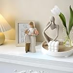 Mother and Son Figurines Statues, Sculpted Hand-Painted Mom and Child Statues Gifts for Mother’s Day Anniversary Birthday Home Decor - Image 4