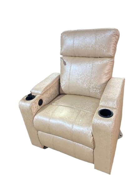 Abp Seats Manual One Seater Recliner Leatherette Classy and Comfortable couche Color-Silver with Cup Holder/Mug Holder