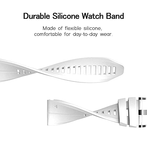 Image of NotoCity Compatible Fenix 5X Plus Bands - Fenix 7X Sport Silicone Replacement for Fenix 8 51mm /Fenix 6X /Fenix 3 HR /Descent MK1 /D2 Delta PX /D2 Charlie (White)