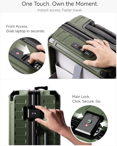 LUGGEX Front-Opening Zipperless Carry On
