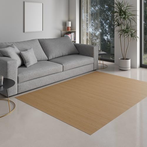 DE-COmmerce Bambusteppich Massive Nature, 100x160 cm, 17mm gehärtete Stege, massiver Teppich ohne Bordüre, Bambusmatte DE-COmmerce Bambusteppich Massive Nature, 100x160 cm, 17mm gehärtete Stege, massiver Teppich ohne Bordüre, Bambusmatte