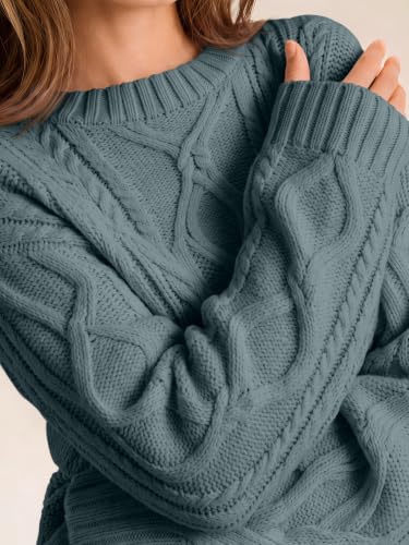Image of Trendy Queen Women's Oversized Cable Knit Sweaters 2026 Fall Outfits | Quiet Luxury Style, Chunky Knit Texture, Winter Holiday Outfit, Easy Layering Piece, Fall Fashion Staple