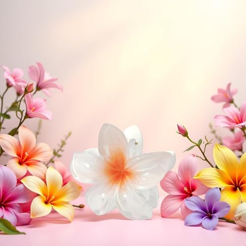 Pinzas de Pelo con Flor Blanca, Fuerte Sujeción, Pack 2 miniatura 3