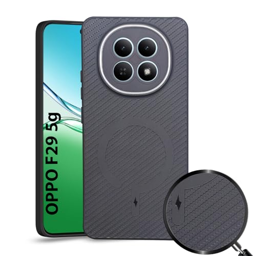 Image of LIRAMARK Rugged Carbon Fibre TPU Armor Silicone Back Cover Case for Oppo F29 5G