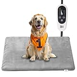 Jazzy Fuzzy Pet Heating Pad, 6 Adjustable Temperature Indoor Heated Pad with Timer, for Cats and Dog with Chew Resistant Cord (M: 28' x 16')