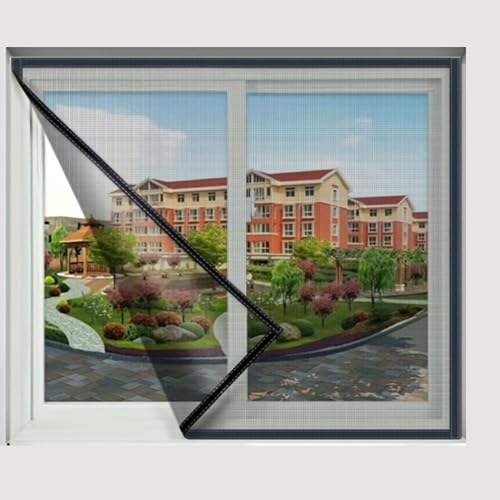 Woodluck Mosquito Net for Window | Grey 90 cm x 120 cm | Fiberglass Mesh | Pre Stitched Window Net for Home Door Kitchen Bathroom Balcony | Durable Mesh for Windows | Ready to Use Insects Nets