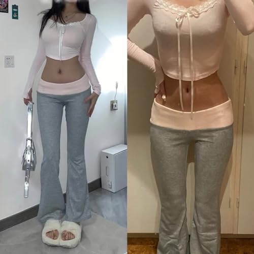Coquette Clothes Cutecore Cute Pants for Women Flare Pants Y2k Pants Bell Bottom Pants for Women3