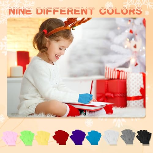 ONESING 12 Pair Half Finger Winter Warm Stretchy Knitted Fingerless Gloves for Men Women3