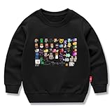 [ビューテ] マインクラフト 子供服 春秋 スウェット 長袖 クルーネック 男の子 女の子 綿100% キッズ 薄手 カジュアル 小学生 トップス プレゼント ブラック 130CM