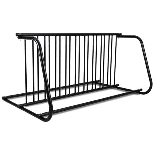 10 Bike Rack, 61 in Length Powder-Coated Steel Commercial Grid Bike Rack for Garages Streets Yards School Bike Events (Double Side)