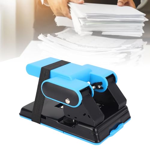 Perforadora de 2 orificios compacta para papel A4 con guías de metal y base de ABS resistente 5