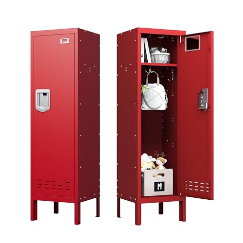 BUTISOW Metal Cabinet Home Office Storage, Lockable Steel Locker with Door, 54" Height, Multi-Purpose for Home, Office, Gym, School, Garage