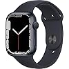 Apple Watch Series 7 (GPS, 45mm) Midnight Aluminum Case with Midnight Sport Band (Renewed)
