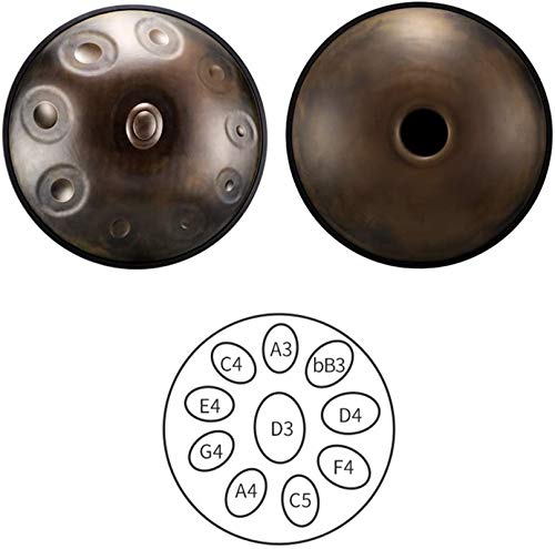 Handrum d’acier de handpan Professionnel en D Mineure 10 Notes (D3 A BB C D E F G A) Helmholtz-Resonator Chakra Drum… - Les Beatles, Paul McCartney, John Lennon, RIngo Starr, George Harrison Handrum d'acier de handpan Professionnel en D Mineure 10 Notes (D3 A BB C D E F G A) Helmholtz-Resonator Chakra Drum… – Image 3