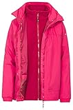 Wasserdicht bis 5.000mmWS Trespass Rewarding, Raspberry, S, Wasserdichte 3-in-1 Jacke mit abnehmbarer Kapuze, herausnehmbare Innenjacke aus Fleece für Damen, Small, Rosa / Pink