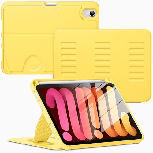 Coque magnétique pour iPad mini 7 et 6 rabat multi-angles jaune