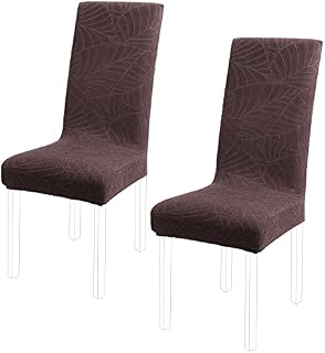 PiccoCasa Stretch Spandex Dining Chair Covers for Dining Chair 2 Pack, Removable Washable Chair Covers for Hotel Party Kitchen Wedding - Slate Blue High Back Chair Seat Slipcovers