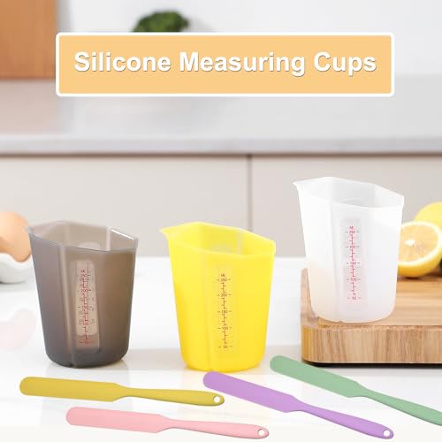 4 piezas vasos medidores flexibles 250 ml silicona miniatura 2