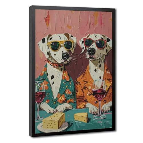 Poster dalmatien vin et fromage 50x75 cm pour déco de chambre