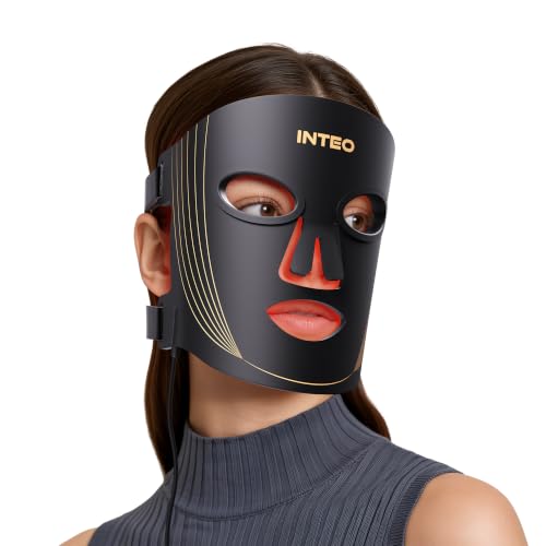 Image of INTEO Red Light Therapy Mask for Face, 850nm NIR, Red /Blue LED Light Mask