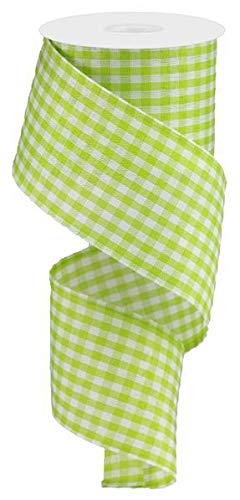 Amazon.com: Craig Bachman Lime Green & White Gingham Check Ribbon