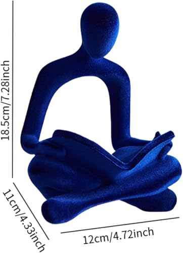 Estatua decorativa abstracta de resina azul miniatura 2