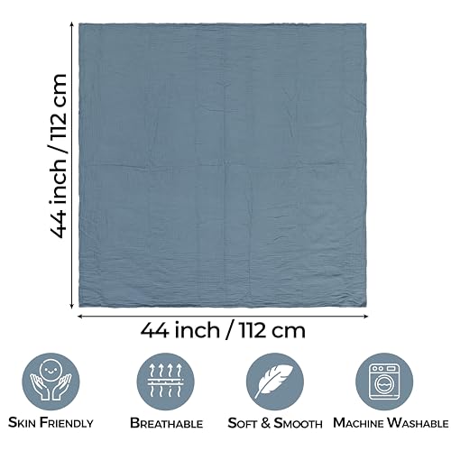 Image of Dreamology Muslin Blankets for Newborn,2 Pack,Muslin Cotton Blankets for Boys,Girls,100% Cotton,Soft and Breathable Baby Receiving Blankets Baby Boy,Girl, 44x44 Swaddle Blanket | Blue and Light Blue